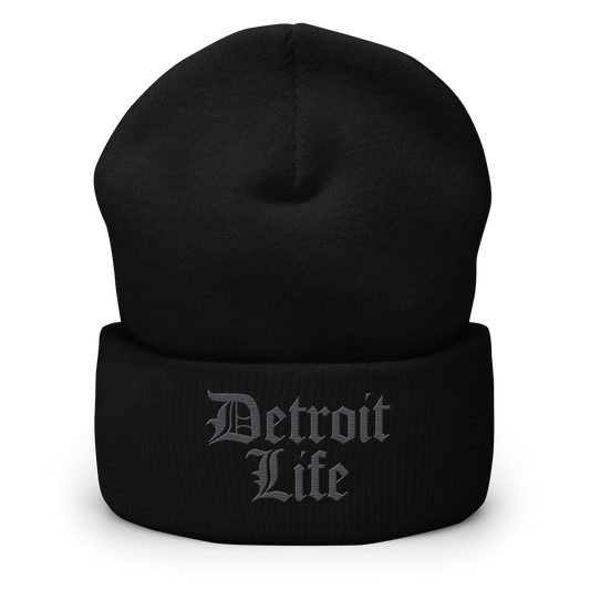 'Detroit Life' Cuffed Beanie | Iron Ore Grey