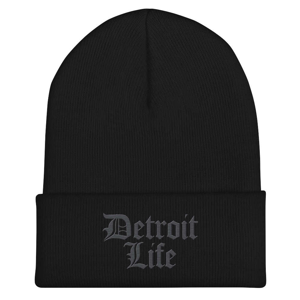 'Detroit Life' Cuffed Beanie | Iron Ore Grey