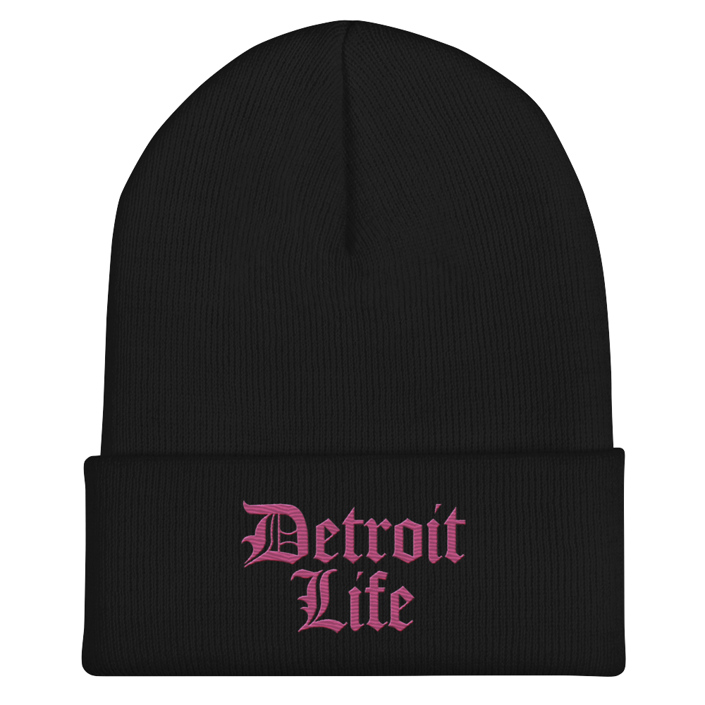 'Detroit Life' Cuffed Beanie | Apple Blossom Pink