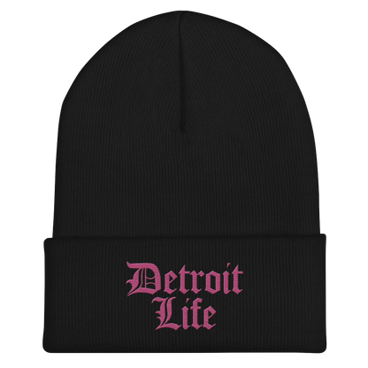 'Detroit Life' Cuffed Beanie | Apple Blossom Pink