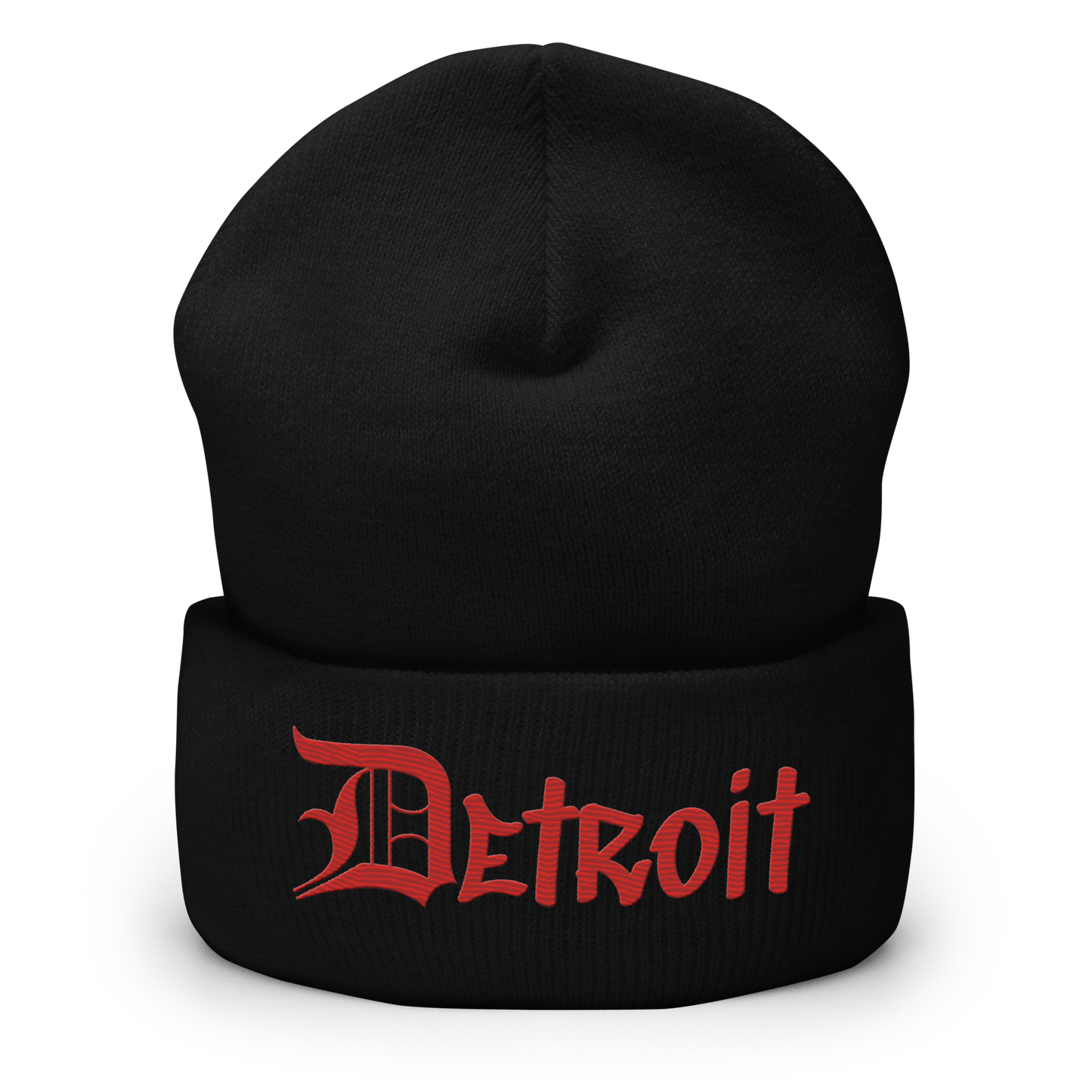 'Detroit' Cuffed Beanie (OED Tag Font) | Aliform Red