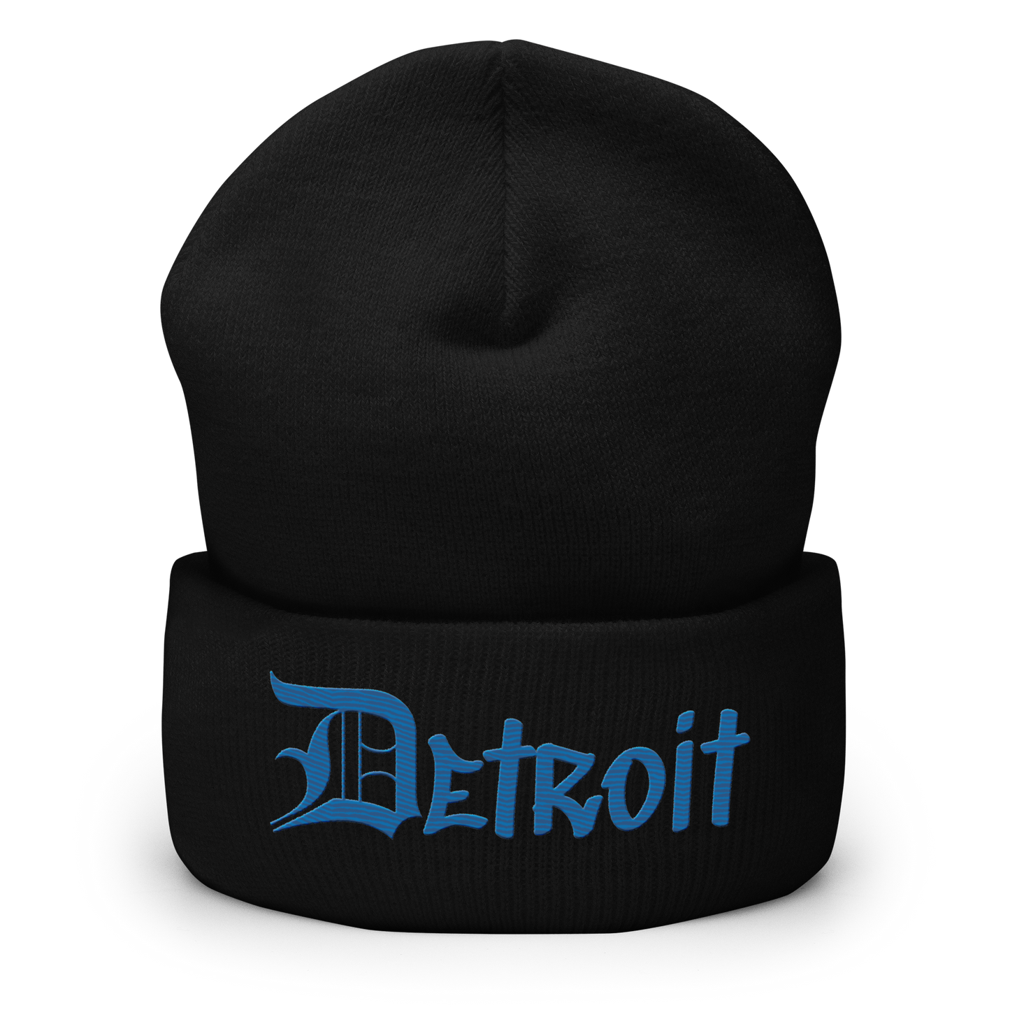 'Detroit' Cuffed Beanie (OED Tag Font) | Azure