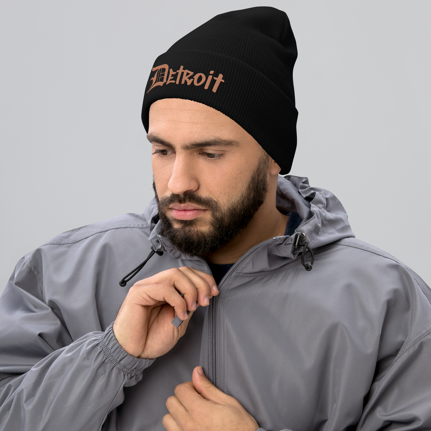 'Detroit' Cuffed Beanie (OED Tag Font) | Copper