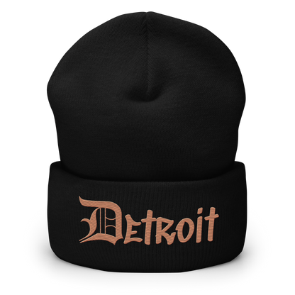 'Detroit' Cuffed Beanie (OED Tag Font) | Copper