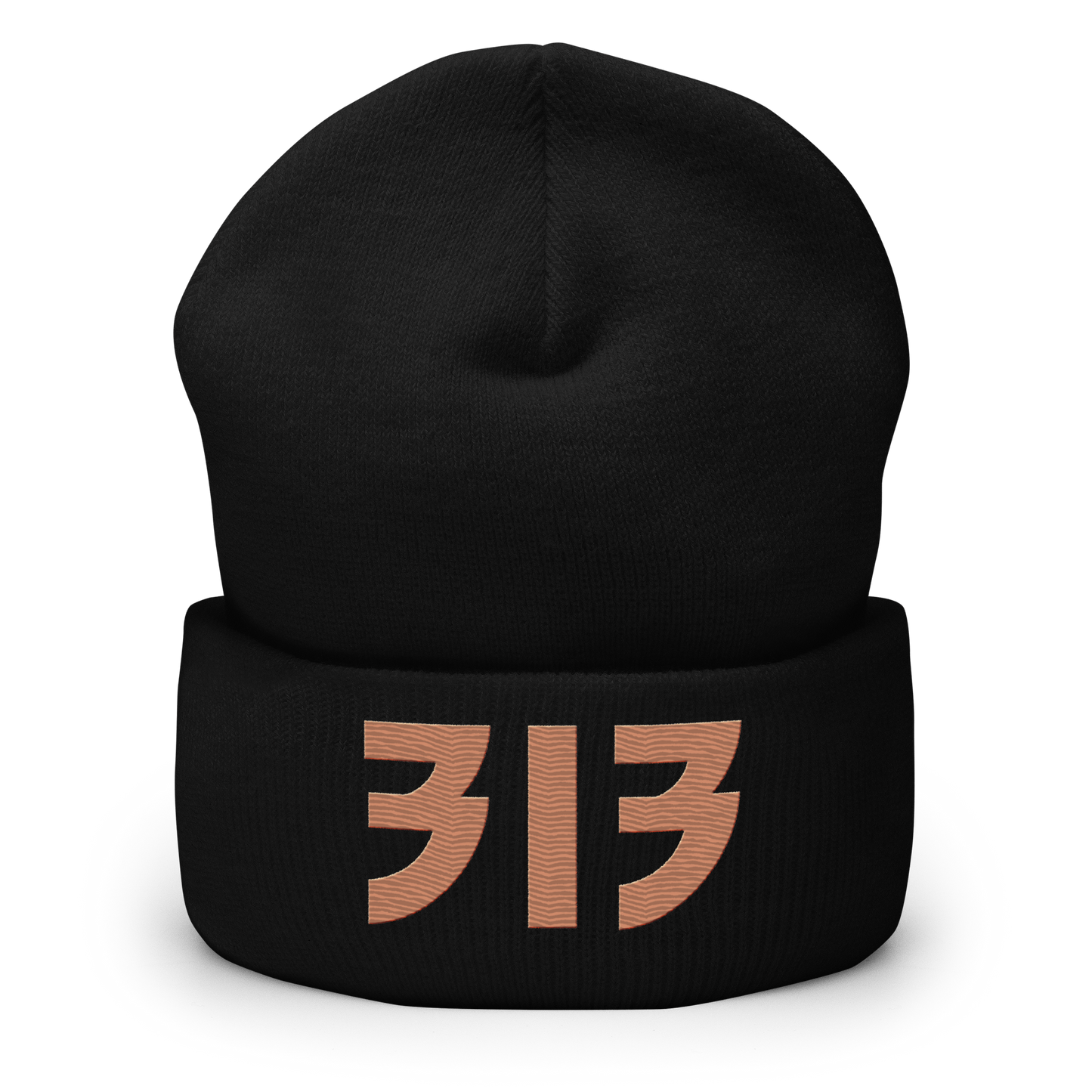 Detroit '313' Cuffed Beanie (Glam Font) | Copper