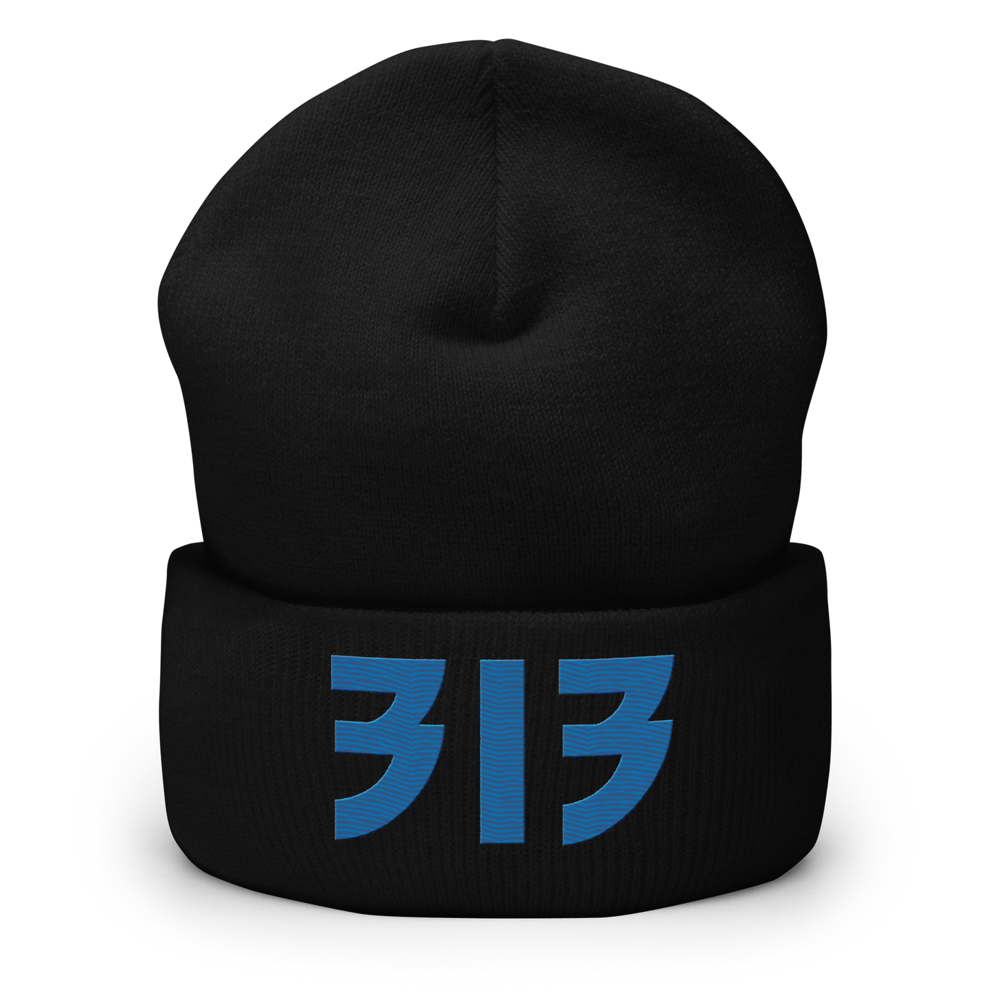 Detroit '313' Cuffed Beanie (Glam Font) | Azure