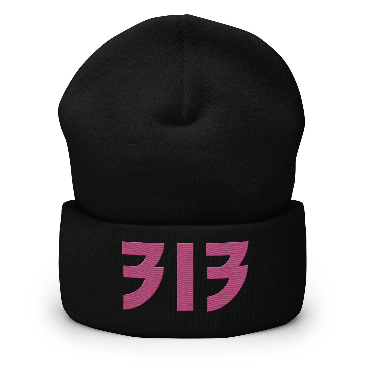 Detroit '313' Cuffed Beanie (Glam Font) | Apple Blossom Pink