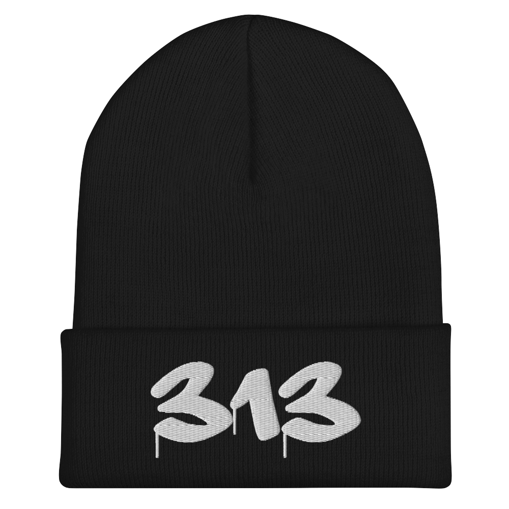 Detroit '313' Cuffed Beanie (Tag Font)