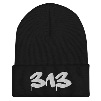 Detroit '313' Cuffed Beanie (Tag Font)