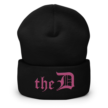 Detroit 'The D' Cuffed Beanie | Apple Blossom Pink