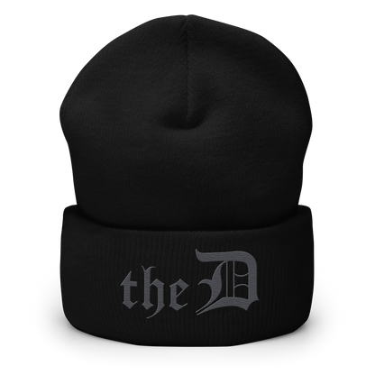 Detroit 'The D' Cuffed Beanie | Iron Ore Grey