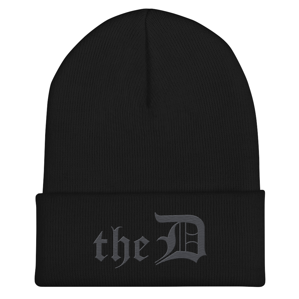 Detroit 'The D' Cuffed Beanie | Iron Ore Grey