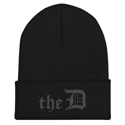 Detroit 'The D' Cuffed Beanie | Iron Ore Grey