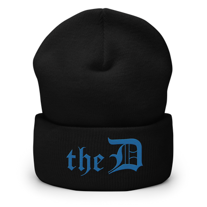 Detroit 'The D' Cuffed Beanie | Azure