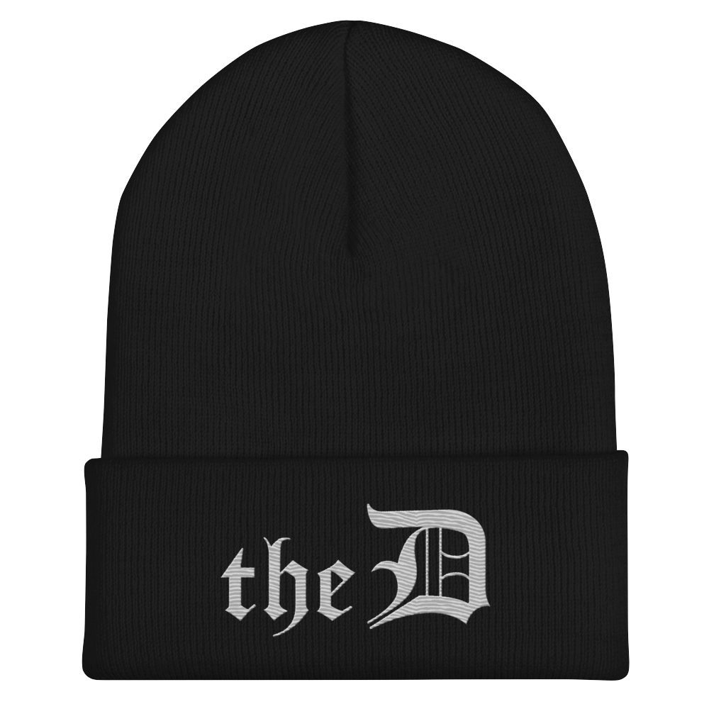 Detroit 'The D' Cuffed Beanie | Platinum