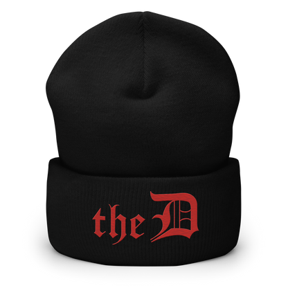 Detroit 'The D' Cuffed Beanie | Aliform Red