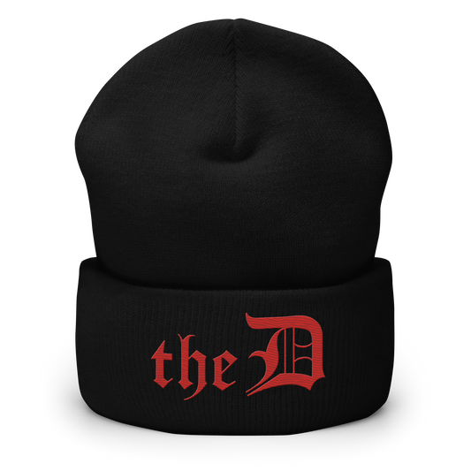 Detroit 'The D' Cuffed Beanie | Aliform Red