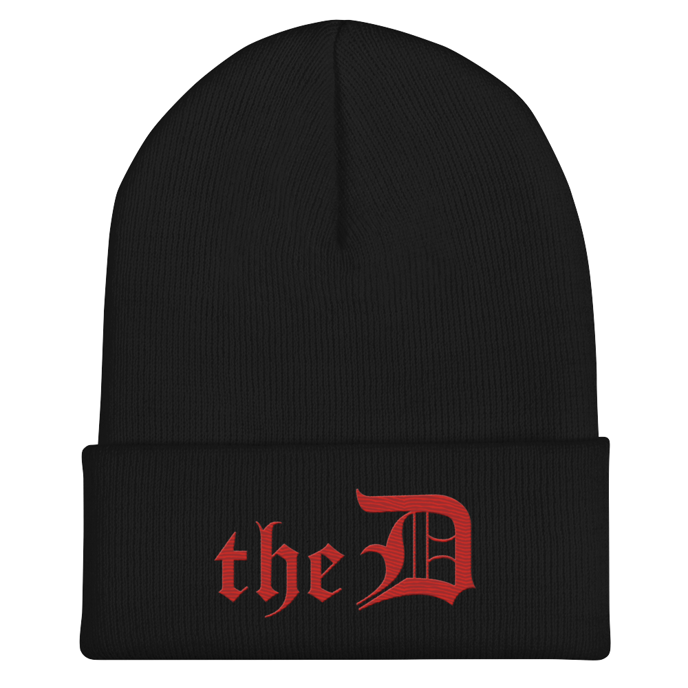 Detroit 'The D' Cuffed Beanie | Aliform Red