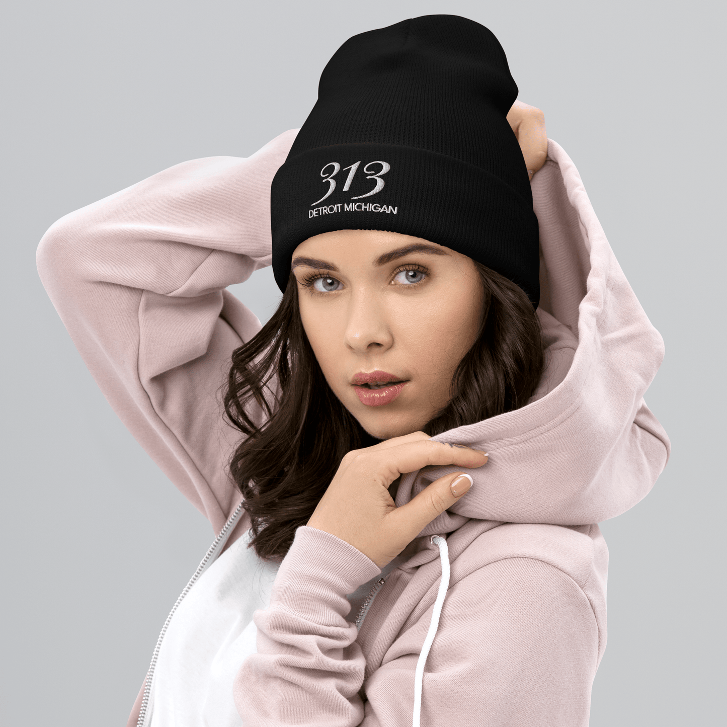 '313 Detroit Michigan' Cuffed Beanie