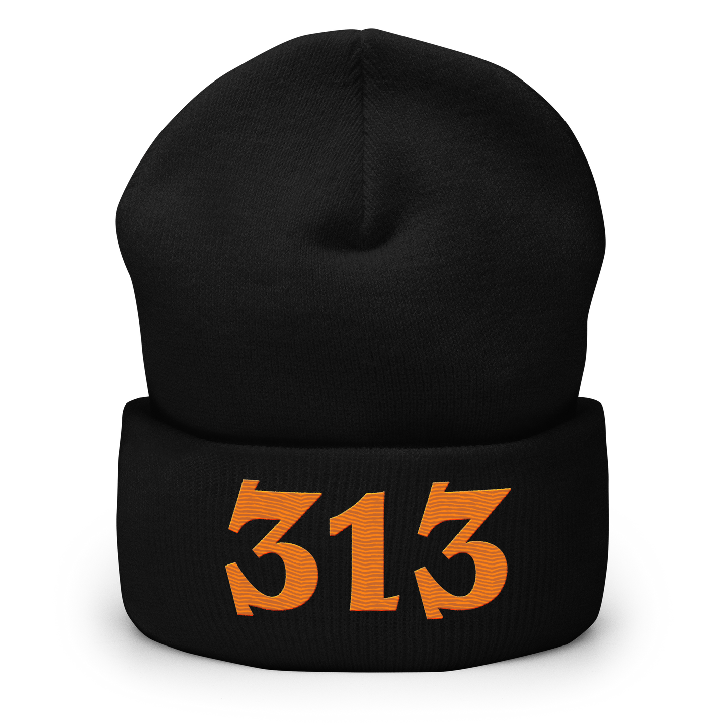 Detroit '313' Cuffed Beanie (Angry Font) | Orange