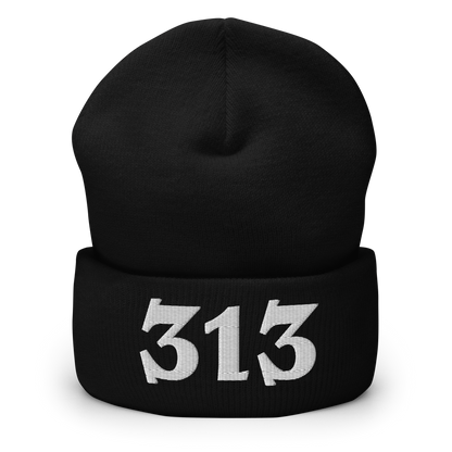 Detroit '313' Cuffed Beanie (Angry Font)