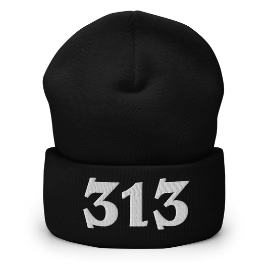 Detroit '313' Cuffed Beanie (Angry Font)