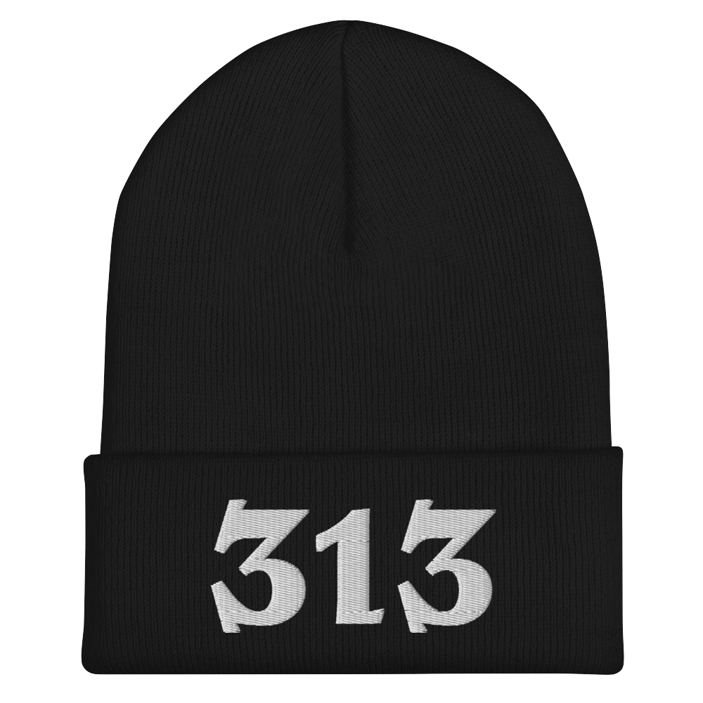 Detroit '313' Cuffed Beanie (Angry Font)