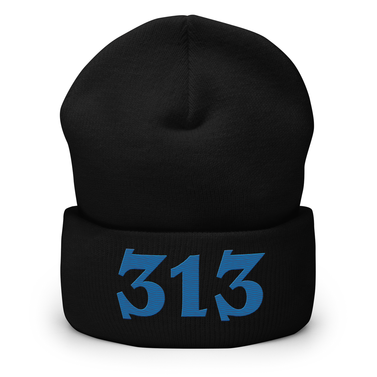 Detroit '313' Cuffed Beanie (Angry Font) | Azure