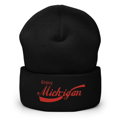 'Enjoy Michigan' Cuffed Beanie | Sodapop Parody