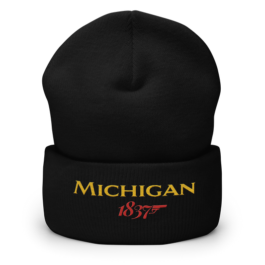 'Michigan 1837' Cuffed Beanie | British Spy Parody