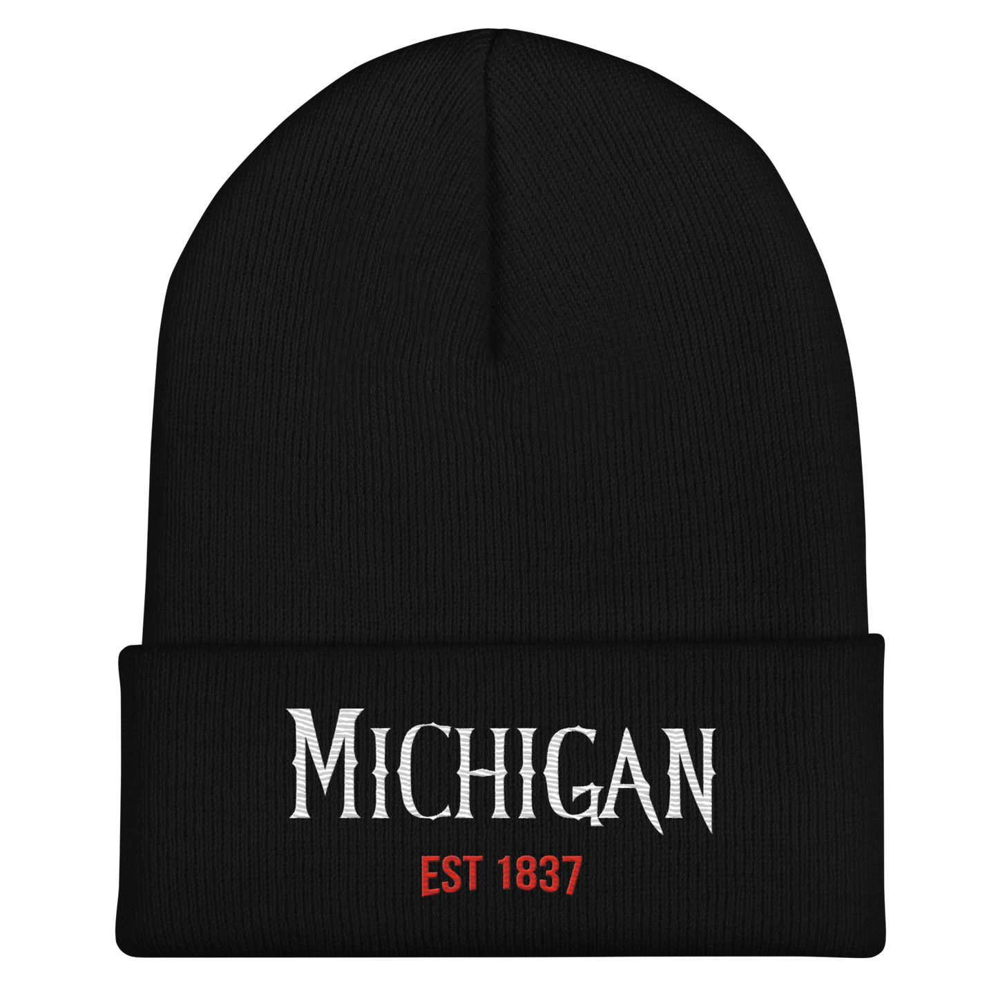 'Michigan EST 1837' Cuffed Beanie | Spooky Drama Parody