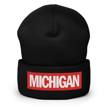 'Michigan' Cuffed Beanie | Superhero Factory Parody