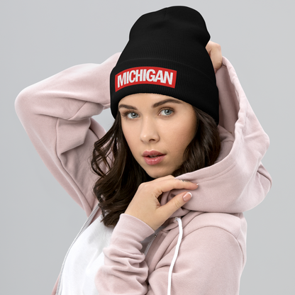 'Michigan' Cuffed Beanie | Superhero Factory Parody