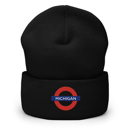 'Michigan' Cuffed Beanie | London Tube Parody