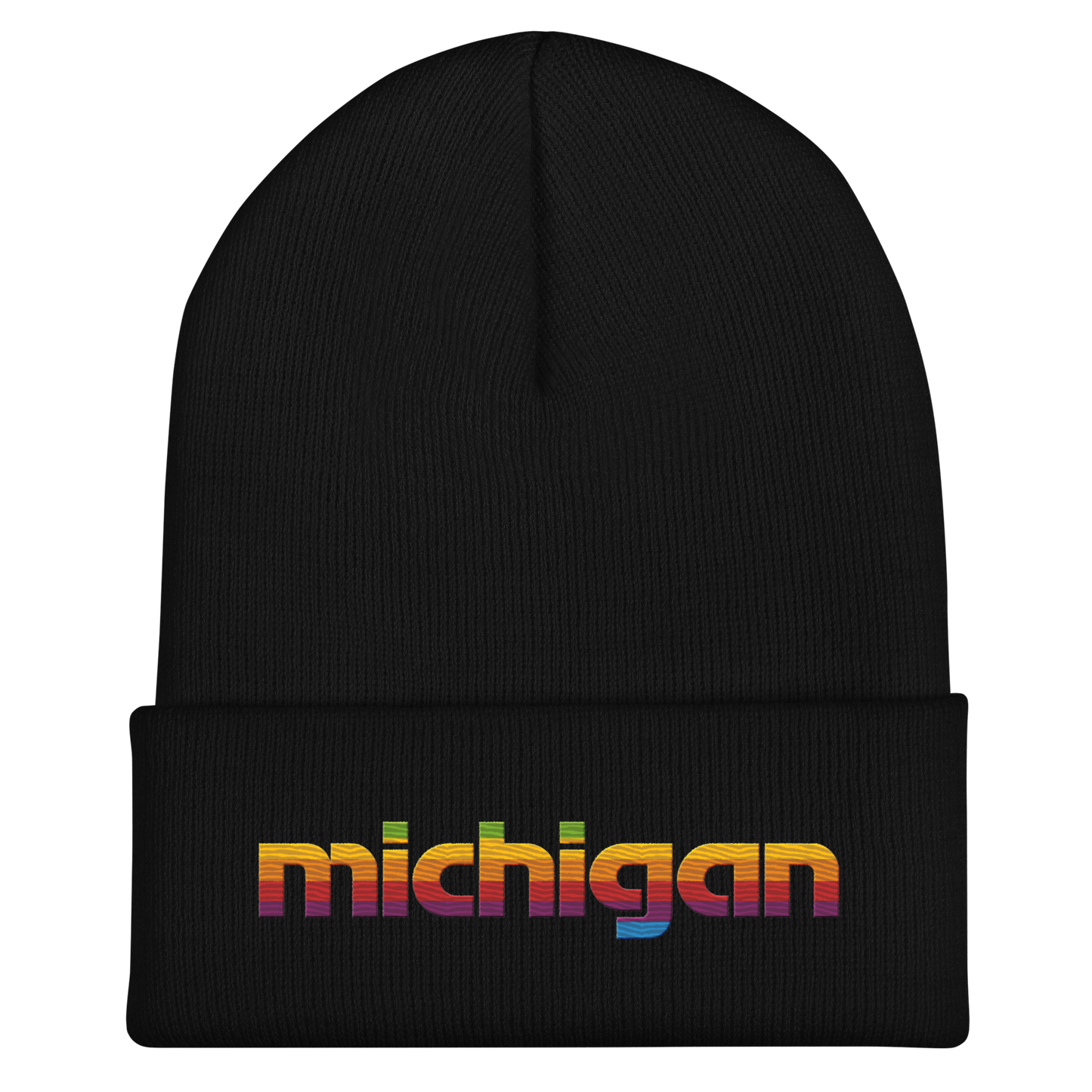 'Michigan' Cuffed Beanie | 80s Pomaceous Tech Parody