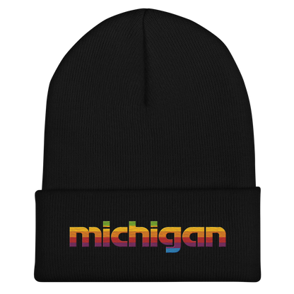 'Michigan' Cuffed Beanie | 80s Pomaceous Tech Parody