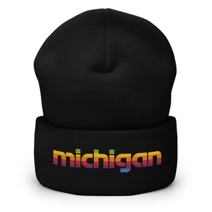 'Michigan' Cuffed Beanie | 80s Pomaceous Tech Parody