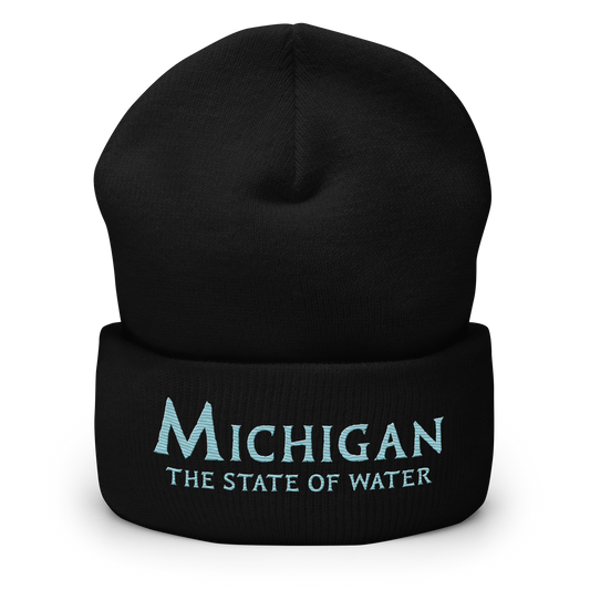 'Michigan The State of Water' Cuffed Beanie | Aquatic Sci-Fi Parody