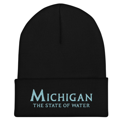 'Michigan The State of Water' Cuffed Beanie | Aquatic Sci-Fi Parody