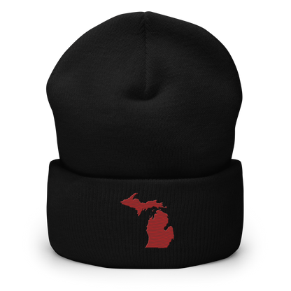 Michigan Cuffed Beanie | Thimbleberry Red Outline