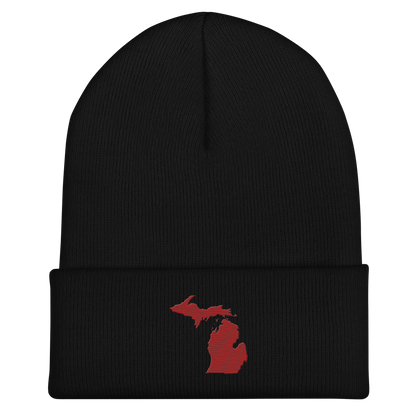 Michigan Cuffed Beanie | Thimbleberry Red Outline