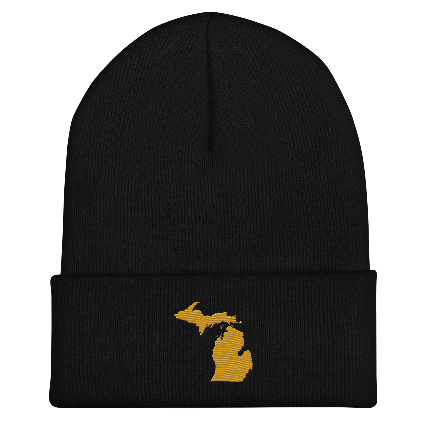 Michigan Cuffed Beanie | Gold Outline