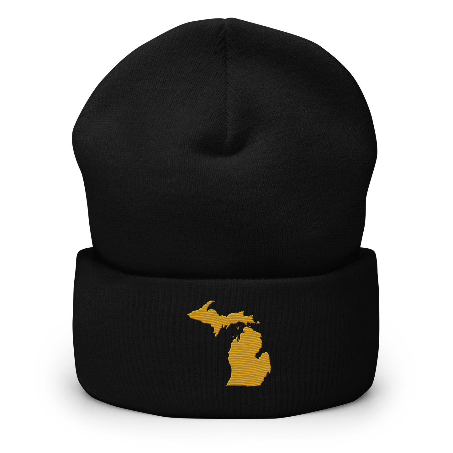 Michigan Cuffed Beanie | Gold Outline