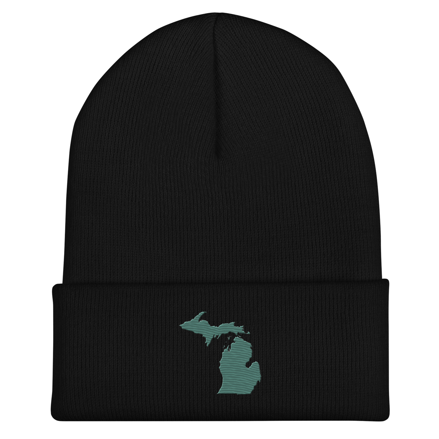 Michigan Cuffed Beanie | Copper Green Outline