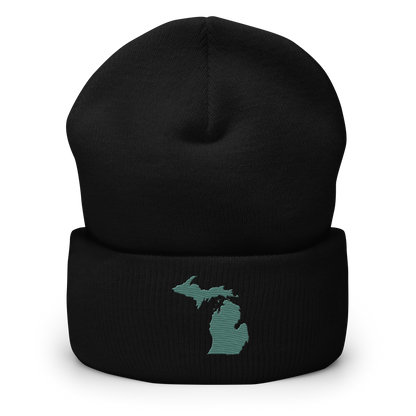 Michigan Cuffed Beanie | Copper Green Outline