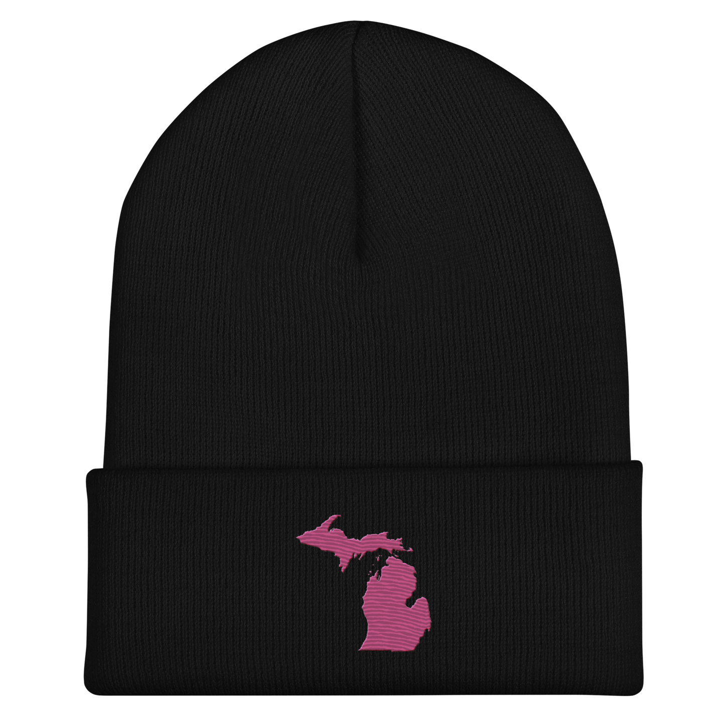 Michigan Cuffed Beanie | Apple Blossom Pink Outline