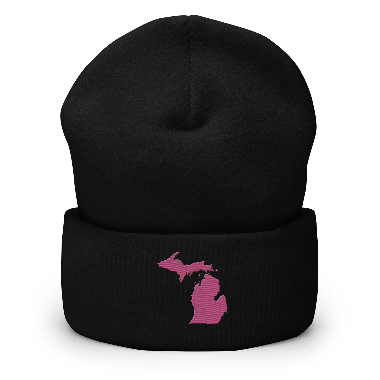 Michigan Cuffed Beanie | Apple Blossom Pink Outline