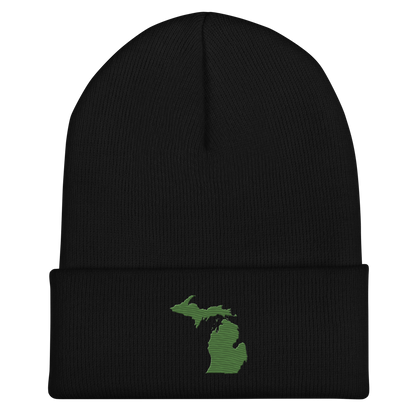 Michigan Cuffed Beanie | Pine Green Outline