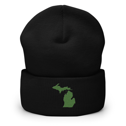 Michigan Cuffed Beanie | Pine Green Outline