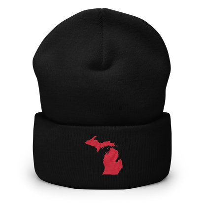 Michigan Cuffed Beanie | Lighthouse Red Outline